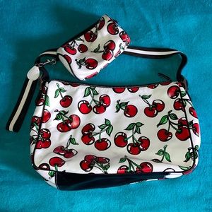 Cherry 🍒leather medium purse 👜 with mini duffle